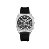 Lee Cooper Men's  Multifunction Watch Gun Dial With Black  Silicone Strap,LC08237.361